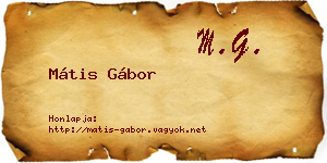 Mátis Gábor névjegykártya